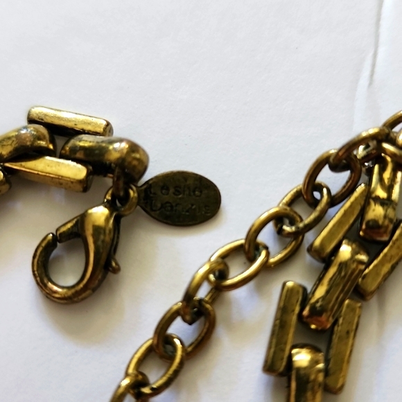 Statement Vintage Inspired Necklace Gold Large Crystal Sparkle Pendant EUC - Picture 5 of 7